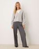 GINA TRICOT Gina Tricot v neck knit wool alpaca cardigan in light gray melange - 3