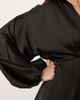 GINA TRICOT Gina Tricot v neck satin batwing sleeve mini dress with wrap front detail in black - 3