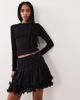 GINA TRICOT Gina Tricot wave edge mini skirt in black - 1