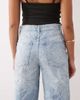GINA TRICOT Gina Tricot wide leg embroidered jeans in light wash blue - 4