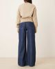 GINA TRICOT Gina Tricot wide leg flared palazzo jeans in indigo dark wash blue - 2
