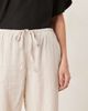 GINA TRICOT Gina Tricot wide leg linen blend pants with drawstring waist in beige-White - 4