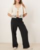 GINA TRICOT Gina Tricot wide leg linen blend pants with drawstring waist in black - 1