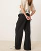 GINA TRICOT Gina Tricot wide leg linen blend pants with drawstring waist in black - 3