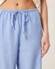GINA TRICOT Gina Tricot wide leg linen blend pants with drawstring waist in blue - 4
