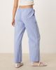 GINA TRICOT Gina Tricot wide leg linen blend pants with drawstring waist in blue and white stripes-Navy - 2