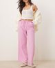 GINA TRICOT Gina Tricot wide leg linen blend pants with drawstring waist in pink - 1