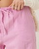 GINA TRICOT Gina Tricot wide leg linen blend pants with drawstring waist in pink - 4