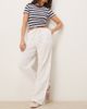GINA TRICOT Gina Tricot wide leg linen blend pants with drawstring waist in white - 1