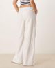 GINA TRICOT Gina Tricot wide leg linen blend pants with drawstring waist in white - 4