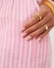 GINA TRICOT Gina Tricot wide leg linen pants with drawstring waist in pink stripe - 2