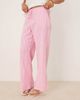 GINA TRICOT Gina Tricot wide leg linen pants with drawstring waist in pink stripe - 3