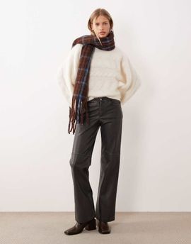 GINA TRICOT Gina Tricot wide leg PU pants in washed black