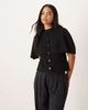 GINA TRICOT Gina Tricot wool alpaca knit cape cardigan in black - 1