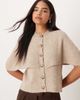 GINA TRICOT Gina Tricot wool alpaca knit cape cardigan in mole brown - 1