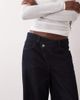 GINA TRICOT Gina Tricot wrap waist wide leg jeans in rinse wash blue - 4