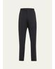 Giorgio Armani Basic Wool Flat-Front Trousers, Black - 1