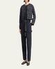 Giorgio Armani Caban Cropped Floral Jacquard Coat - 2