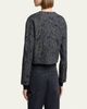 Giorgio Armani Caban Cropped Floral Jacquard Coat - 3