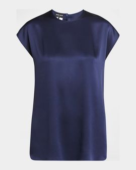 Giorgio Armani Cap-Sleeve Silk Blouse