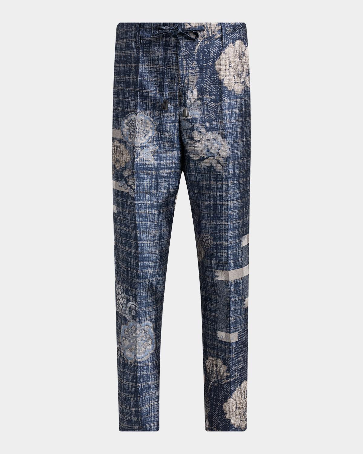 Giorgio Armani Cropped Floral Embroidered Trousers