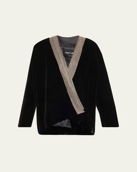 Giorgio Armani Crystal Embroidered Velvet Jacket