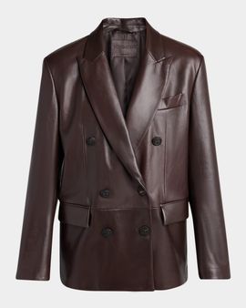 Giorgio Armani Double-Breasted Leather Jacket