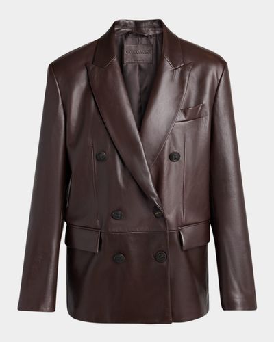Giorgio Armani Double-Breasted Leather Jacket