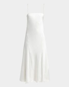 Giorgio Armani Double Silk Satin Spaghetti-Strap Maxi Dress