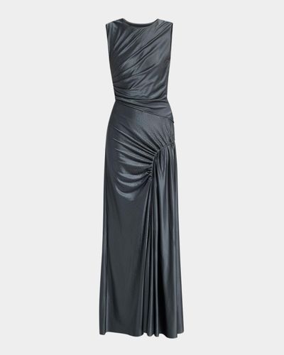 Giorgio Armani Embellished Ruched Long Sleeveless Dress