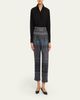 Giorgio Armani Embroidered Geo-Print Wook Straight-Leg Crop Trousers - 2