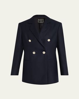Giorgio Armani Flanella Cashmere Double-Breasted Blazer