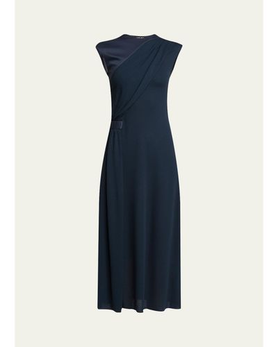 Giorgio Armani Gathered Sleeveless Midi Dress