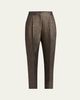 Giorgio Armani Geo Silk Jacquard Tapered-Leg Trousers - 1