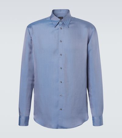 Giorgio Armani Giorgio Armani Chevron silk jacquard shirt