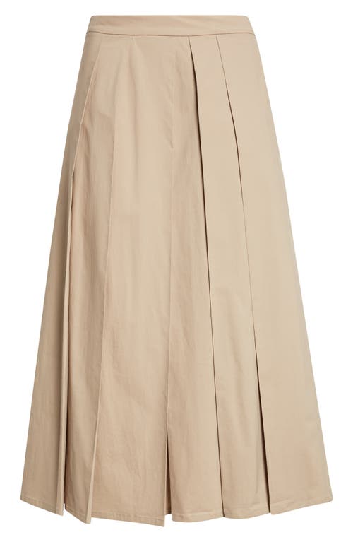 Giorgio Armani Giorgio Armani Dune Pleated Stretch Cotton Poplin Skirt