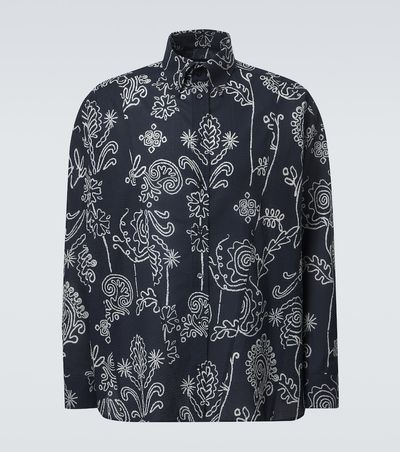 Giorgio Armani Giorgio Armani Printed cotton seersucker shirt