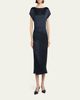 Giorgio Armani Hammered Satin Cap-Sleeve Wrap Midi Dress - 2