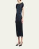 Giorgio Armani Hammered Satin Cap-Sleeve Wrap Midi Dress - 4