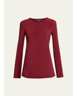 Giorgio Armani Long-Sleeve Silk Stretch Shirt