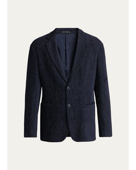 Giorgio Armani Men's Chevron Jacquard Single-Breasted Sport Coat