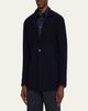 Giorgio Armani Men's Chevron Stitch Cotton Knit Blazer - 4