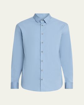 Giorgio Armani Men's Cotton-Blend Poplin Button-Front Shirt