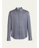 Giorgio Armani Men's Cotton Micro-Geometric Sport Shirt - 1