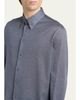 Giorgio Armani Men's Cotton Micro-Geometric Sport Shirt - 5