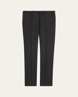 Giorgio Armani Men's Flat-Front Wool Trousers