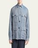 Giorgio Armani Men's Linen Flap-Pocket Field Jacket - 4