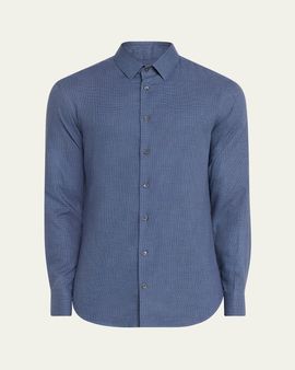 Giorgio Armani Men's Micro-Houndstooth Sport Shirt