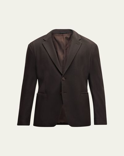 Giorgio Armani Men's Nylon Rice Stitch Two-Button Blazer