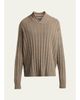 Giorgio Armani Men's Ribbed-Knit Wool Shawl-Collar Sweater - 1